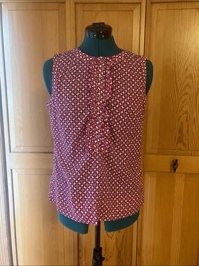 Banana Republic Fushia - Circle Flower Print Sleeveless Top Ladies - Sz Medium